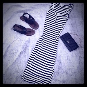 Blue and white dress